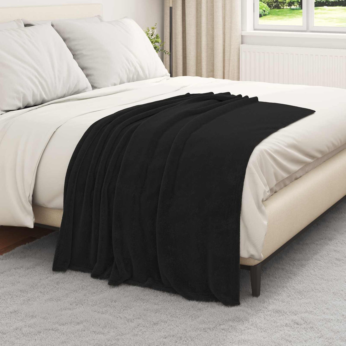 Kastepledd 6 pcs Svart 130 x 150 cm Fleece
