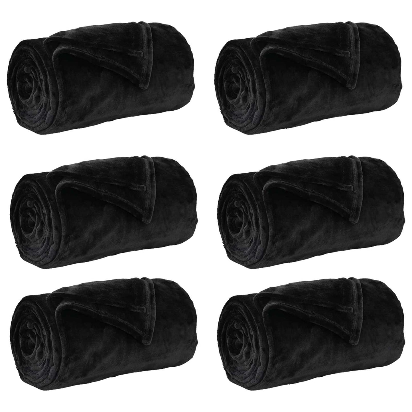 Kastepledd 6 pcs Svart 220 x 240 cm Fleece