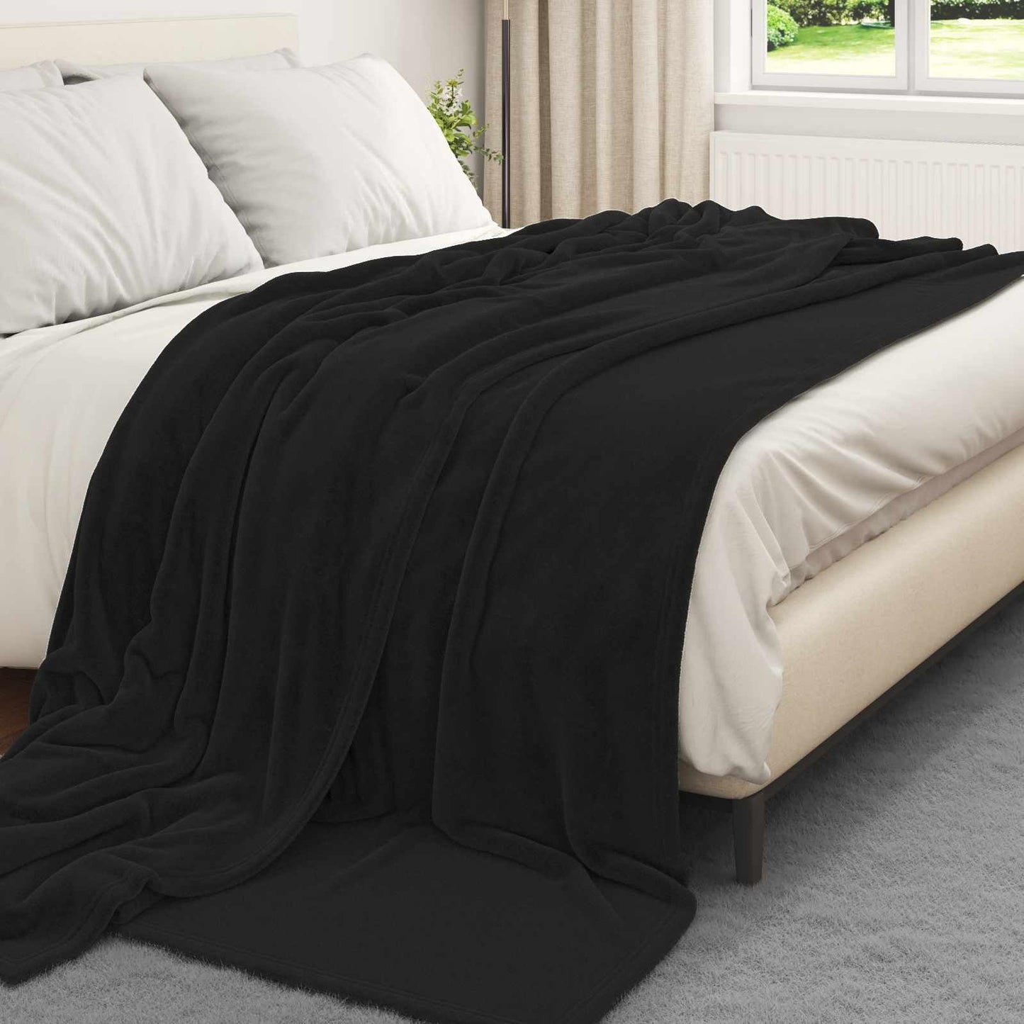 Kastepledd 6 pcs Svart 240 x 270 cm Fleece