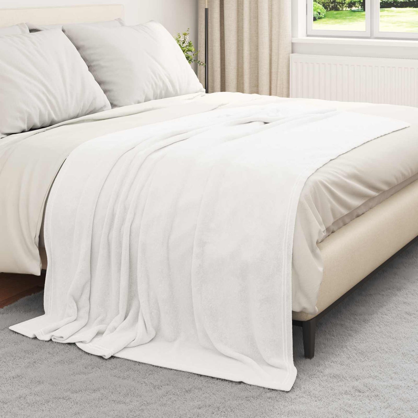 Kastepledd 6 pcs Hvit 150 x 200 cm Fleece