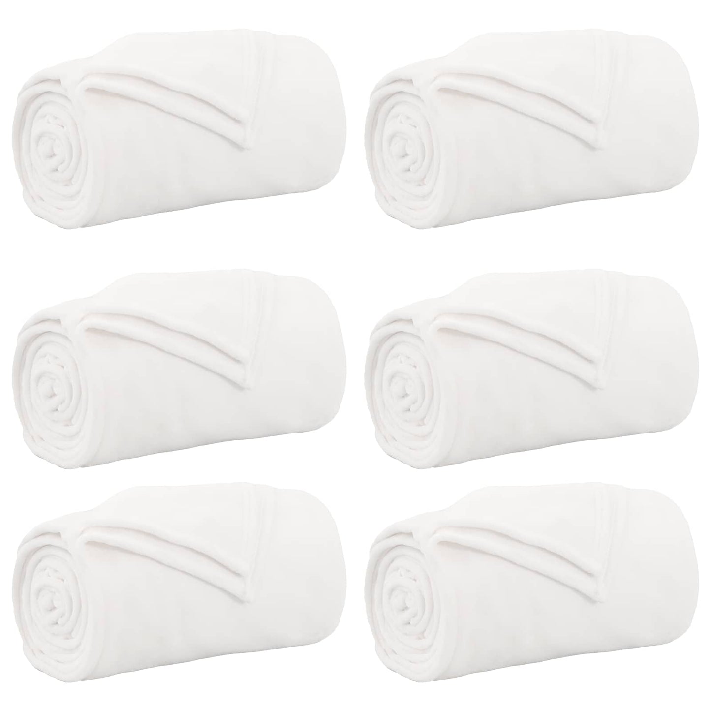 Kastepledd 6 pcs Hvit 150 x 200 cm Fleece