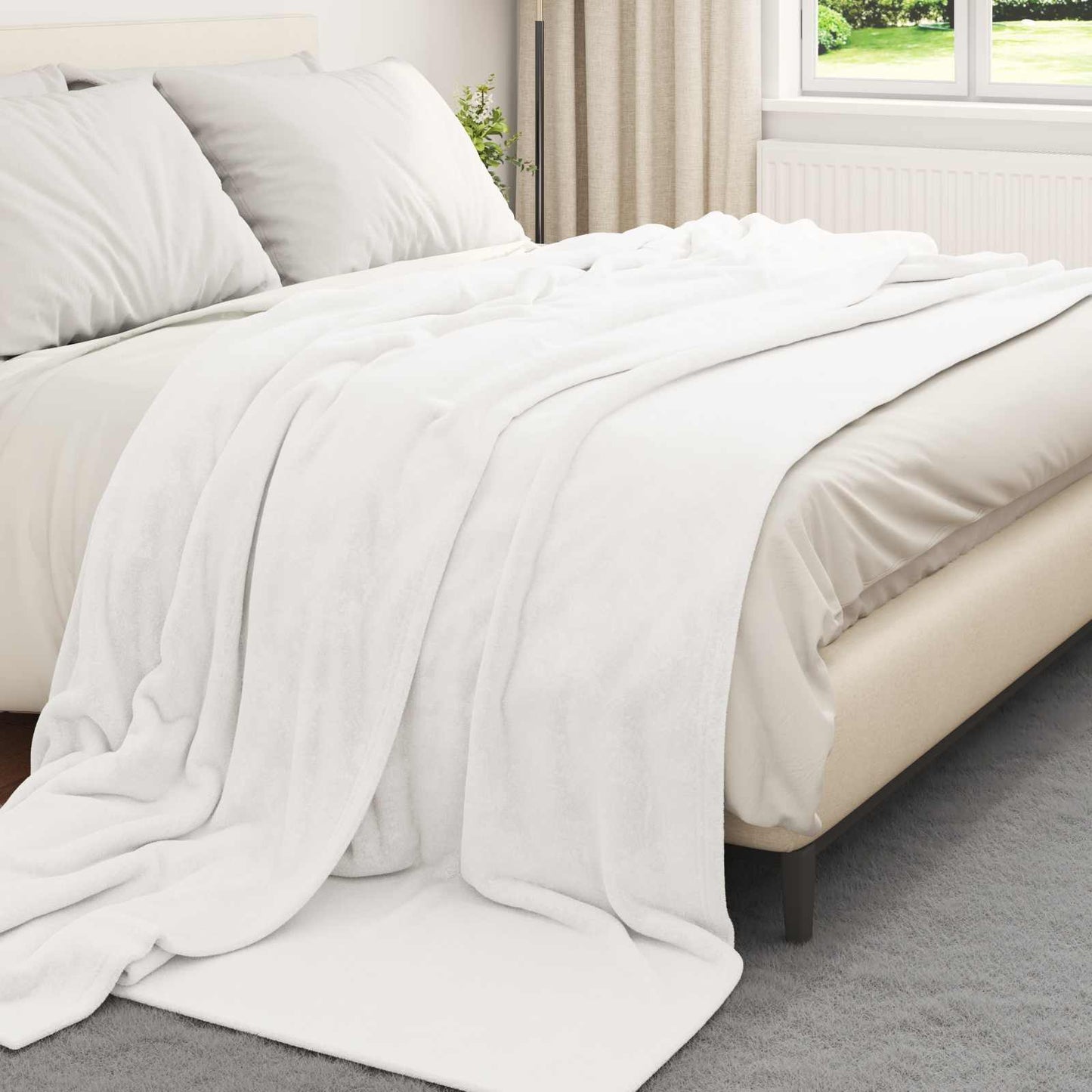 Kastepledd 6 pcs Hvit 240 x 270 cm Fleece