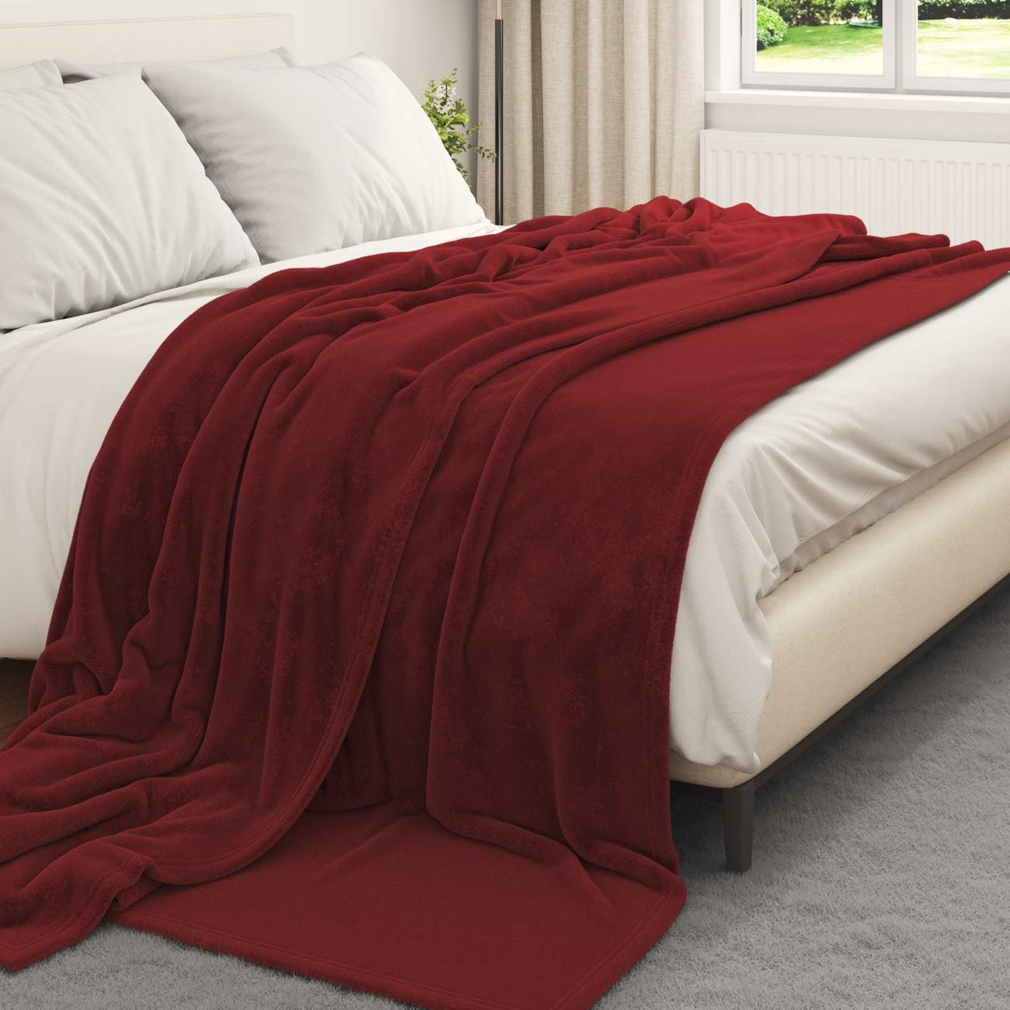 Kastepledd 6 pcs Bordeaux Rød 240 x 270 cm Fleece