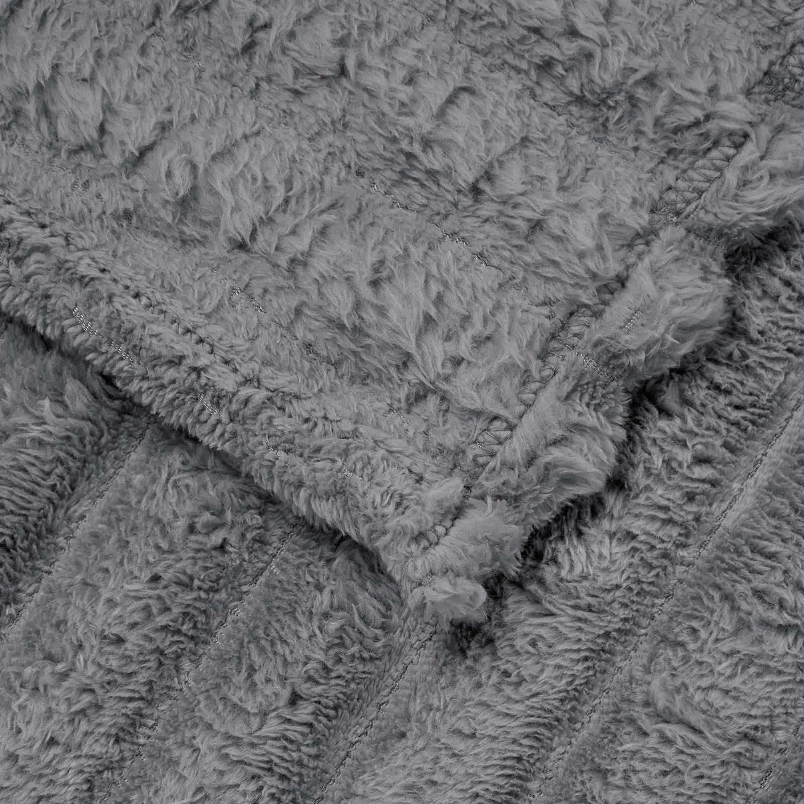 Kastteppe Mørkegrå 200 x 150 cm Fleece vidaXL