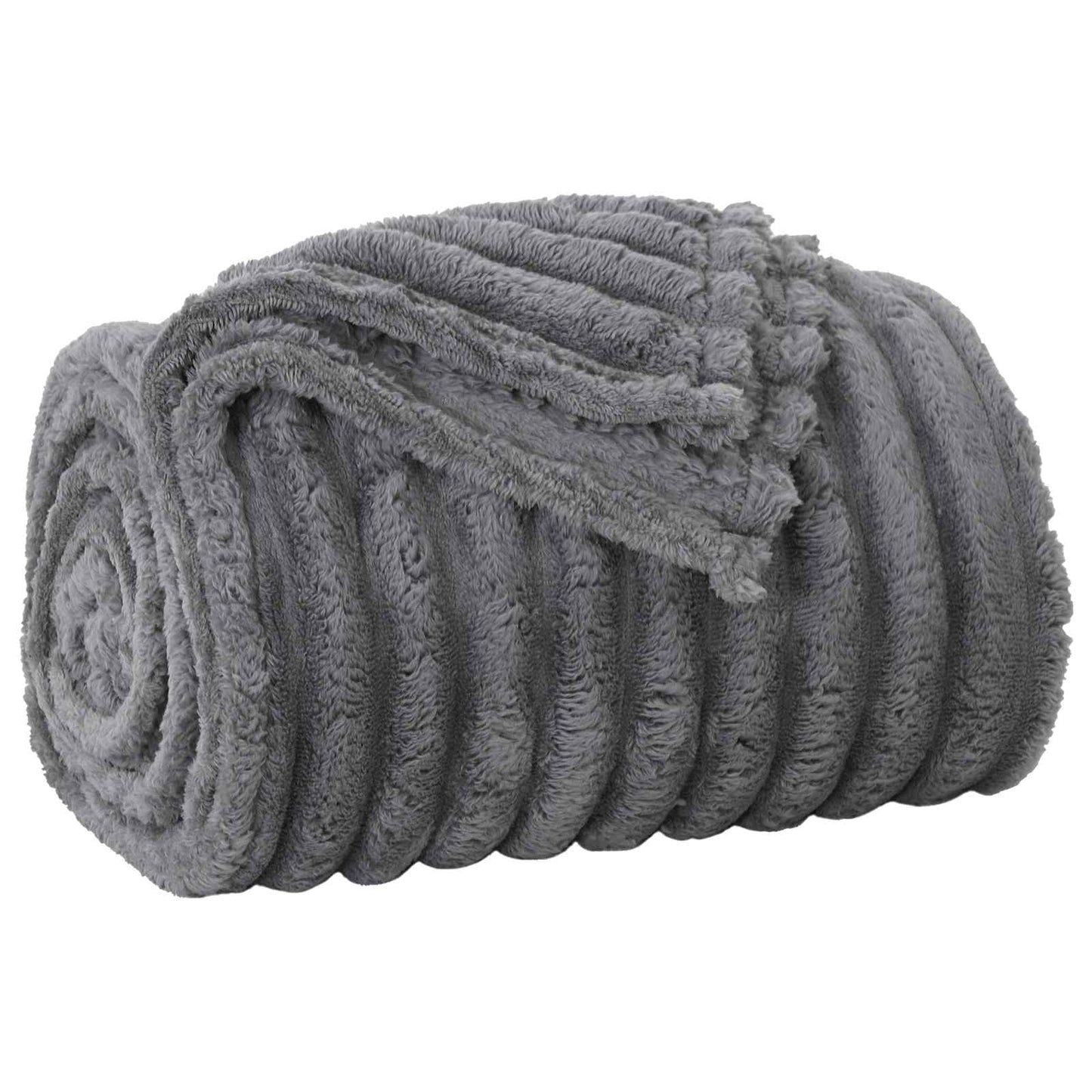 Kastteppe Mørkegrå 200 x 150 cm Fleece vidaXL
