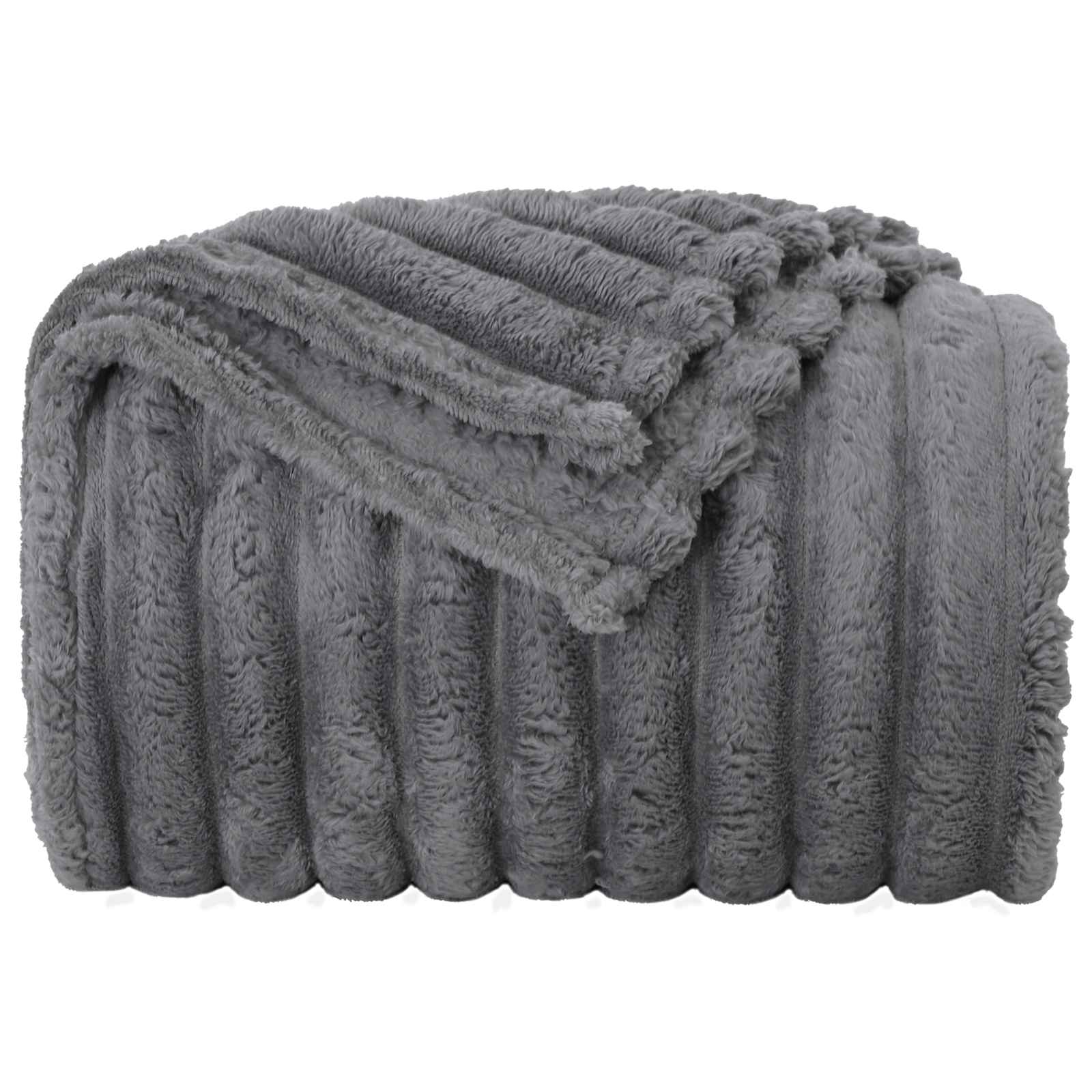 Kastteppe Mørkegrå 200 x 150 cm Fleece vidaXL