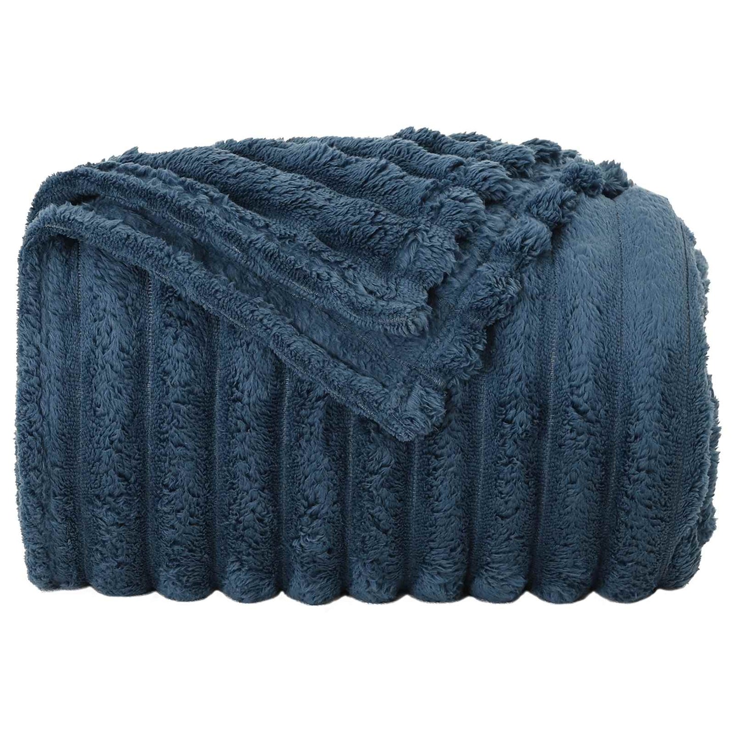 Kastteppe Marineblå 240 x 220 cm Fleece