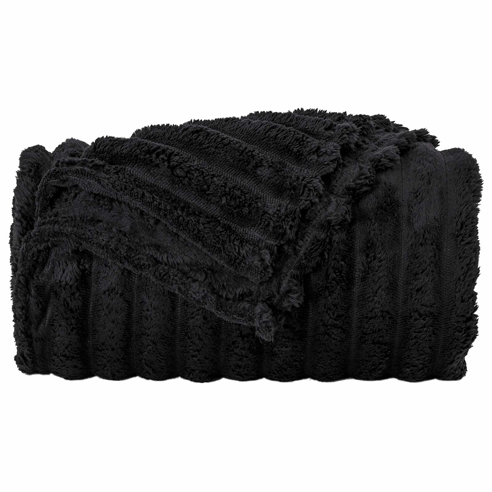 Kastteppe Svart 270 x 240 cm Fleece vidaXL