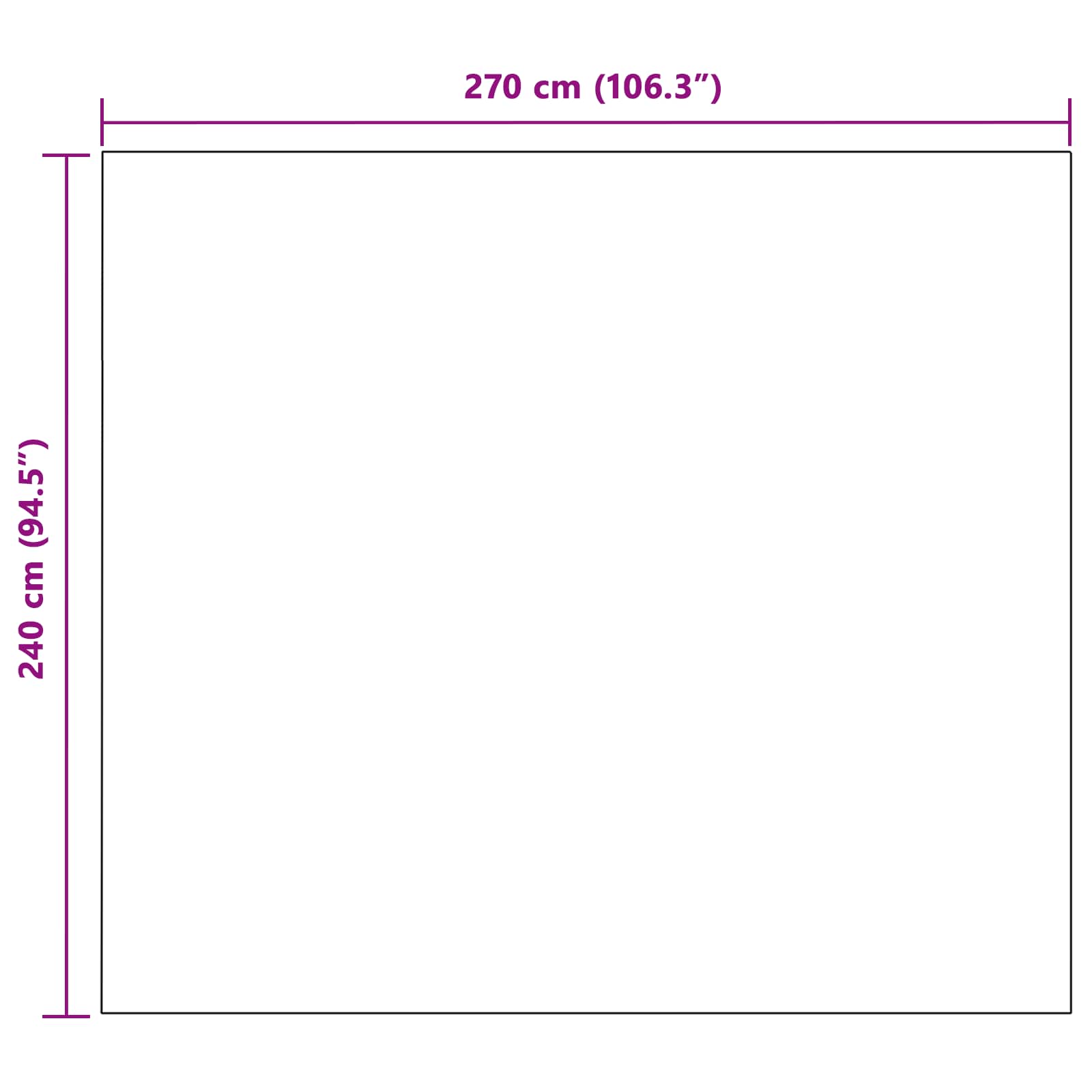 Kastteppe Svart 270 x 240 cm Fleece vidaXL