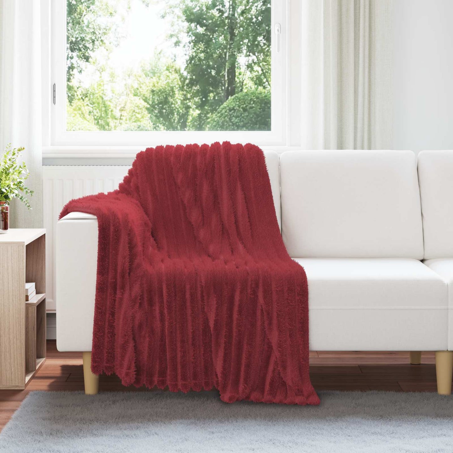 Kastteppe Bordeaux Rød 150 x 130 cm Fleece