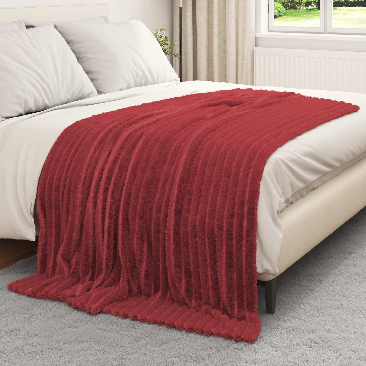 Kastteppe Bordeaux Rød 200 x 150 cm Fleece