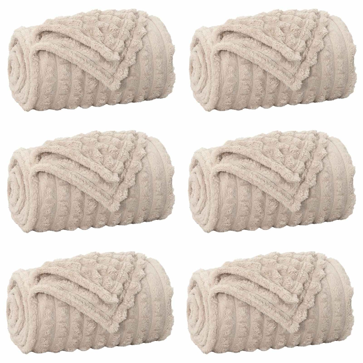Kastepledd 6 pcs Beige 240 x 220 cm Fleece