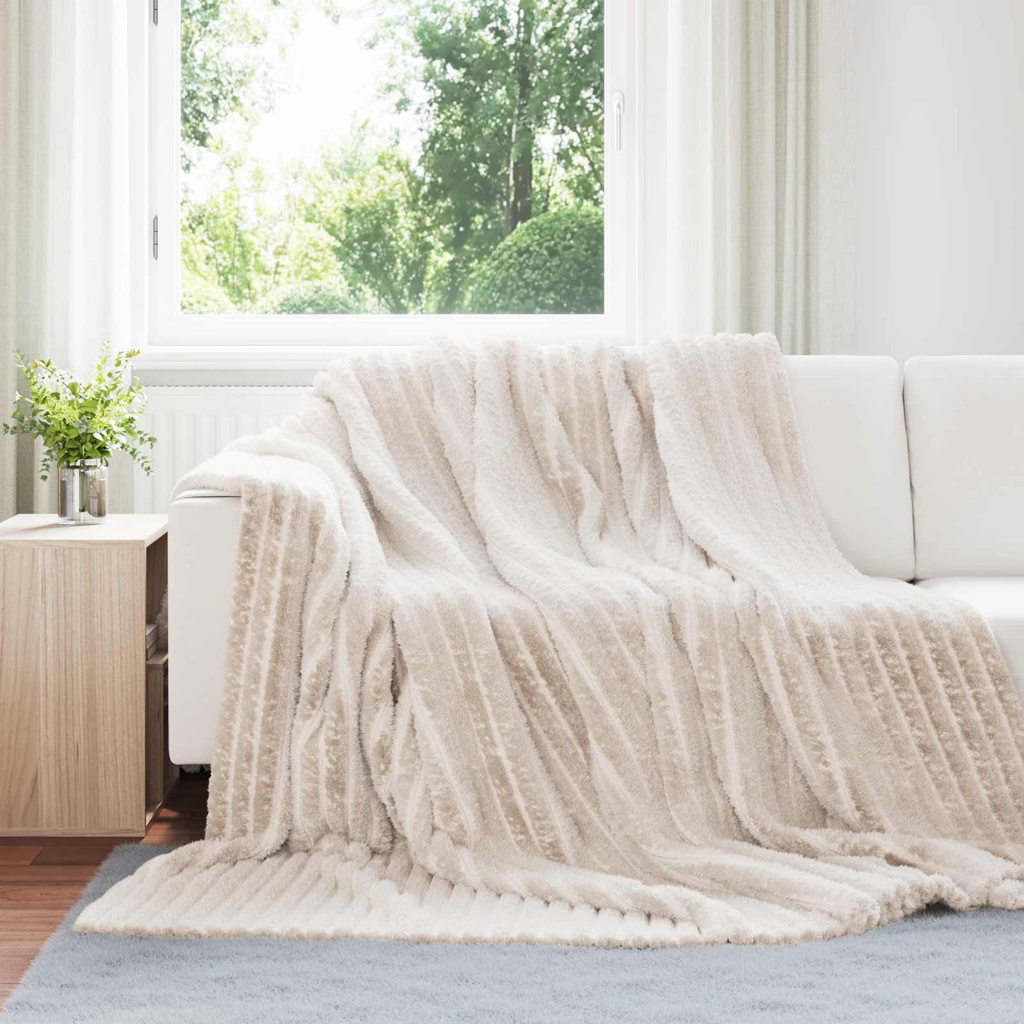Kastepledd 6 pcs Beige 270 x 240 cm Fleece