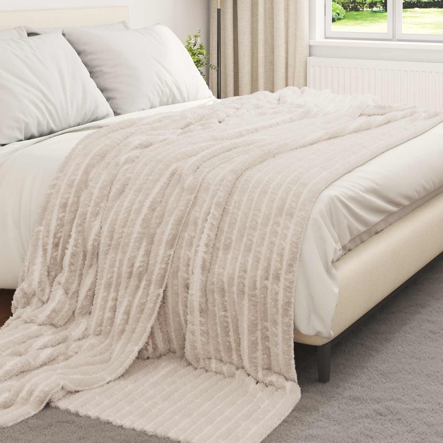 Kastepledd 6 pcs Beige 270 x 240 cm Fleece