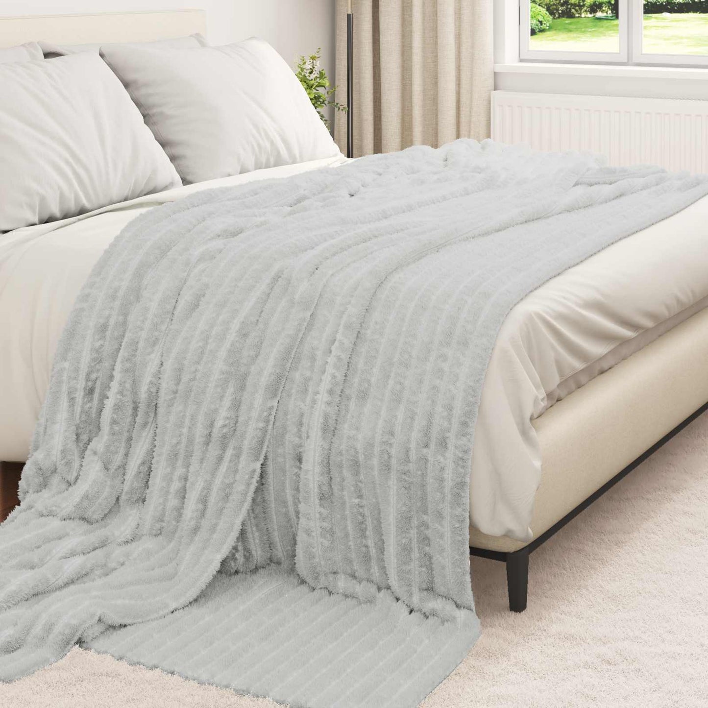 Kastepledd 6 pcs Grå 270 x 240 cm Fleece