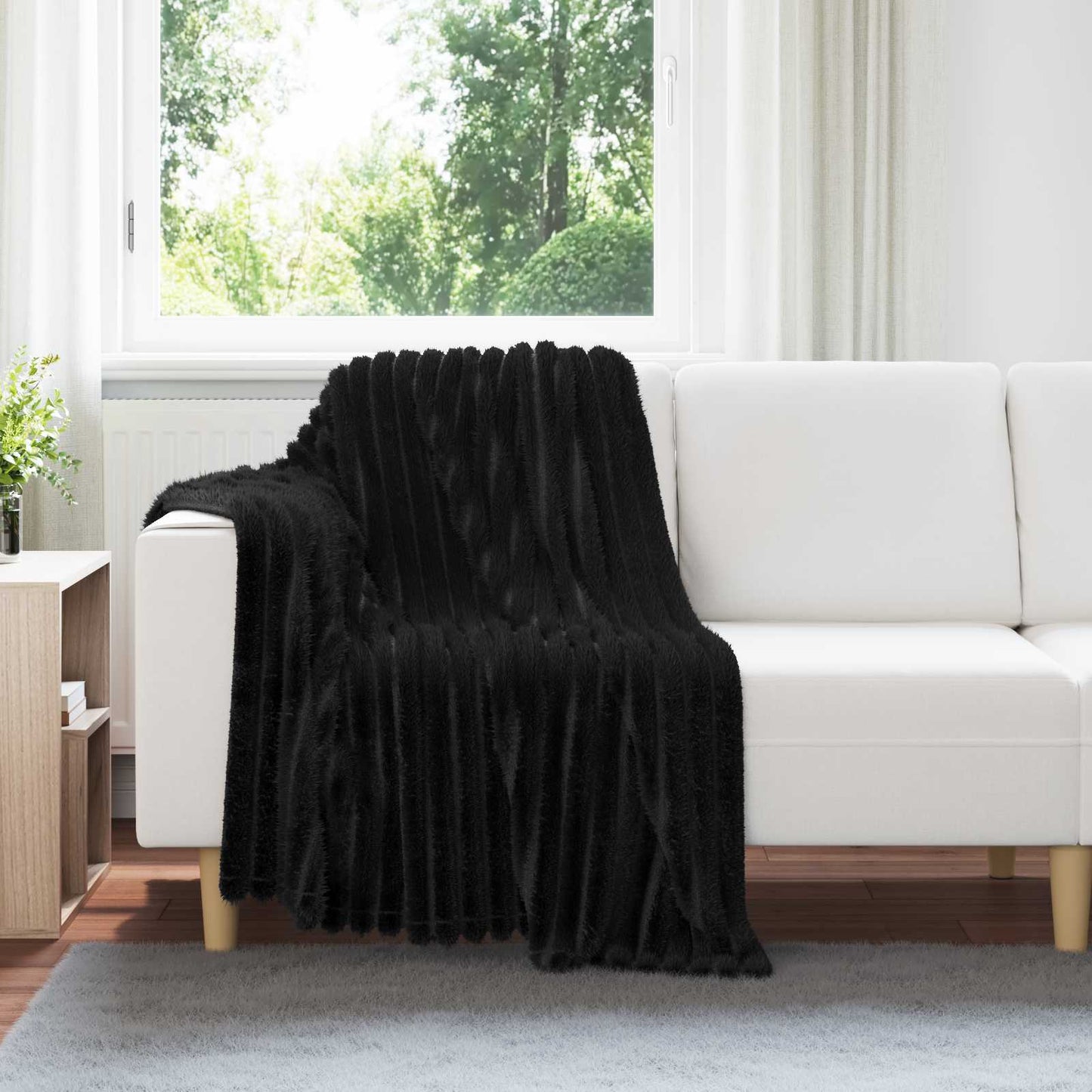 Kastepledd 6 pcs Svart 150 x 130 cm Fleece