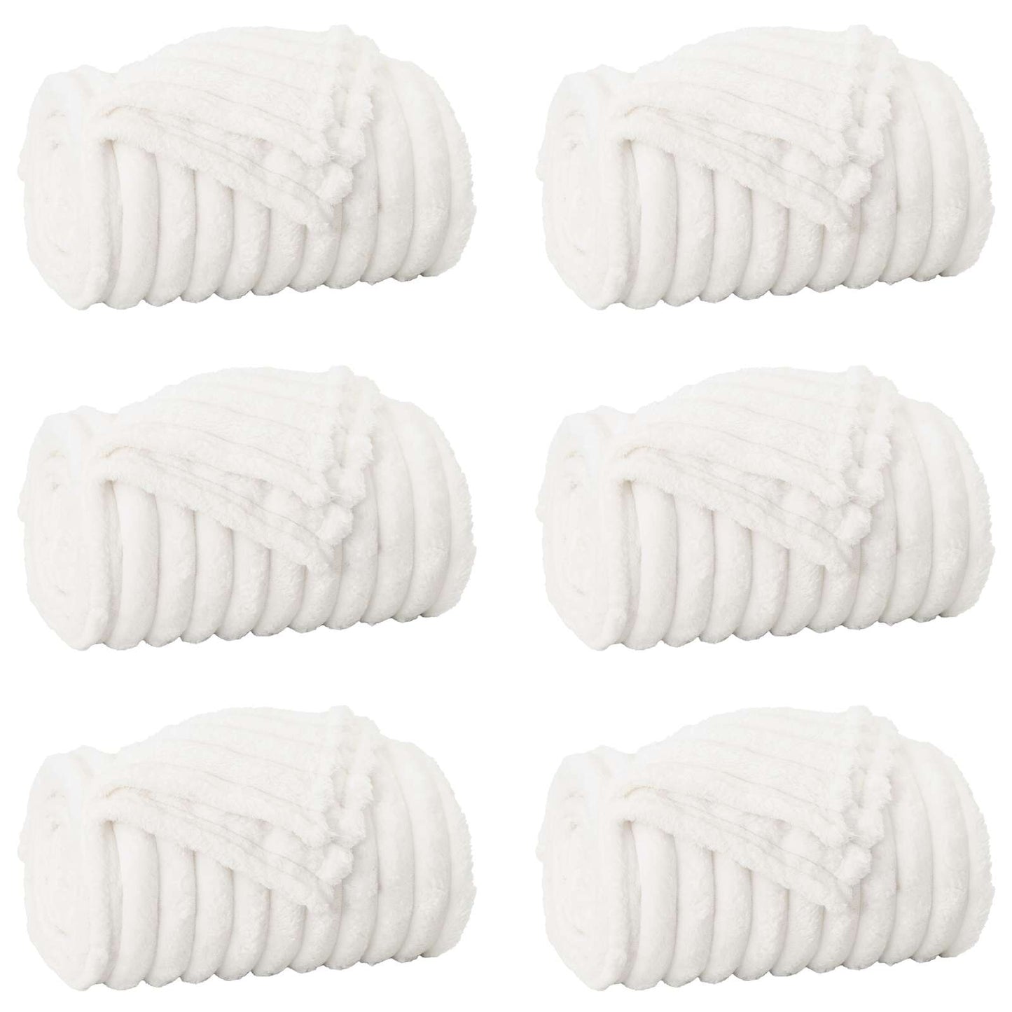 Kastepledd 6 pcs Hvit 150 x 130 cm Fleece
