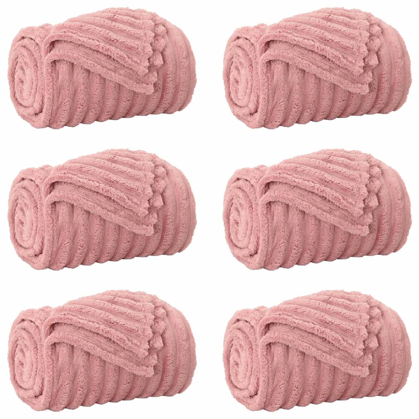 Kastepledd 6 pcs Rosa 240 x 220 cm Fleece vidaXL