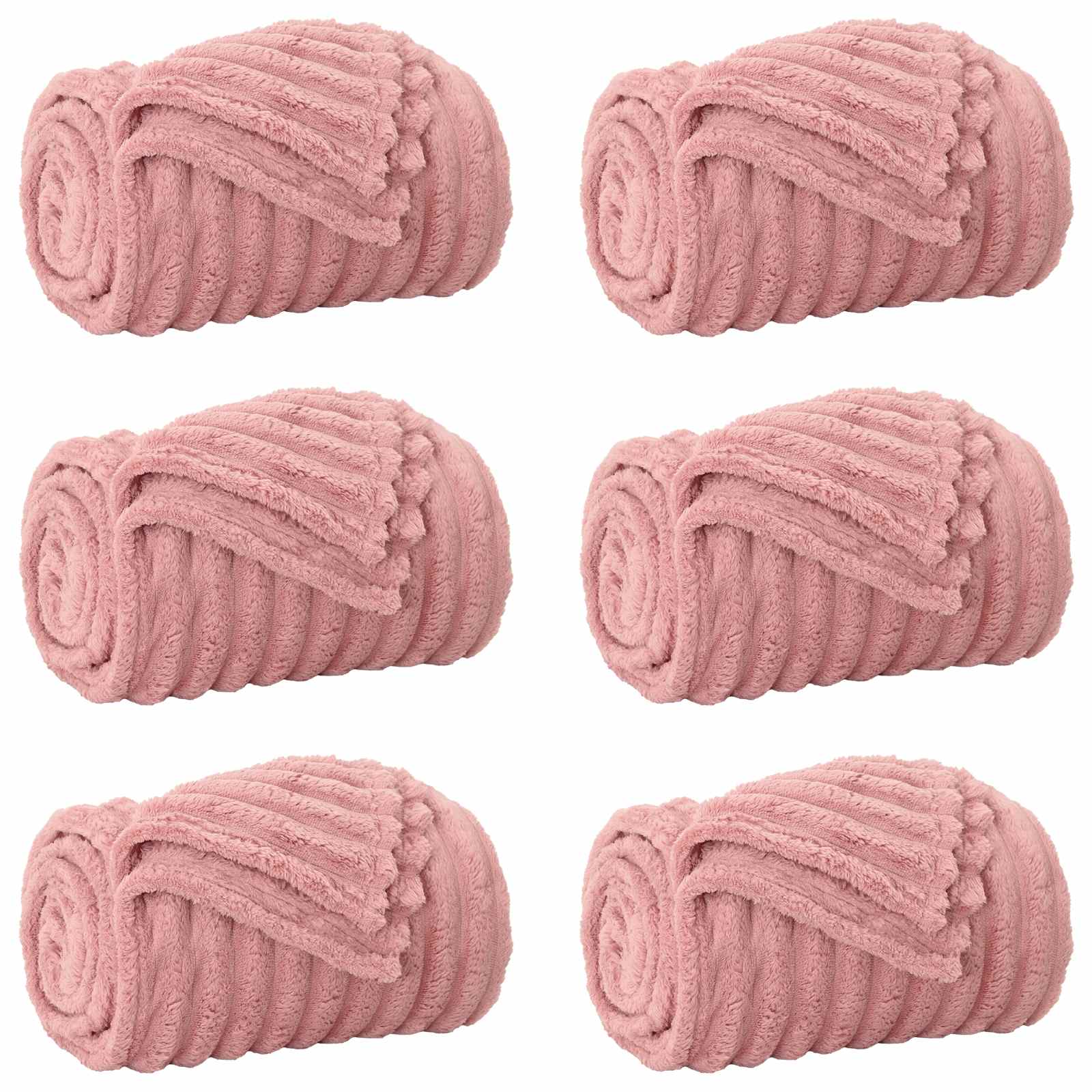 Kastepledd 6 pcs Rosa 240 x 220 cm Fleece vidaXL