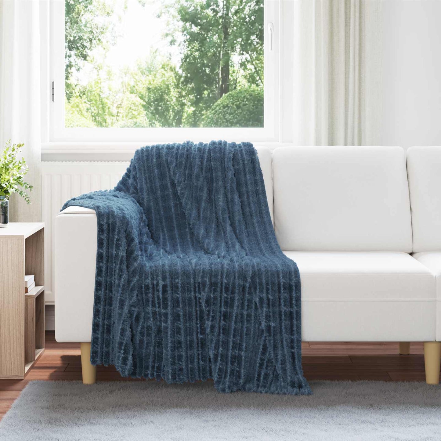 Kastteppe Marineblå 150 x 130 cm Fleece