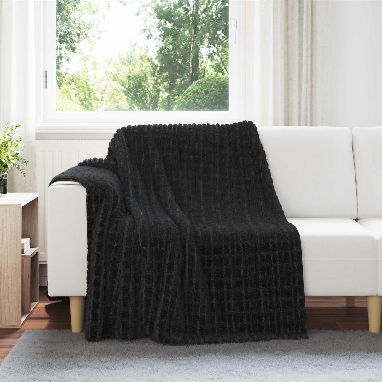 Kastteppe Svart 200 x 150 cm Fleece