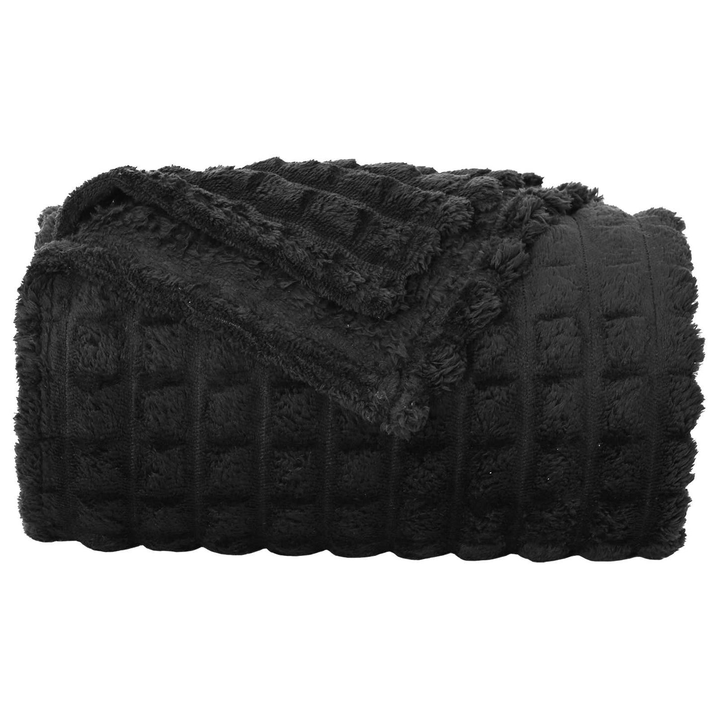 Kastteppe Svart 240 x 220 cm Fleece