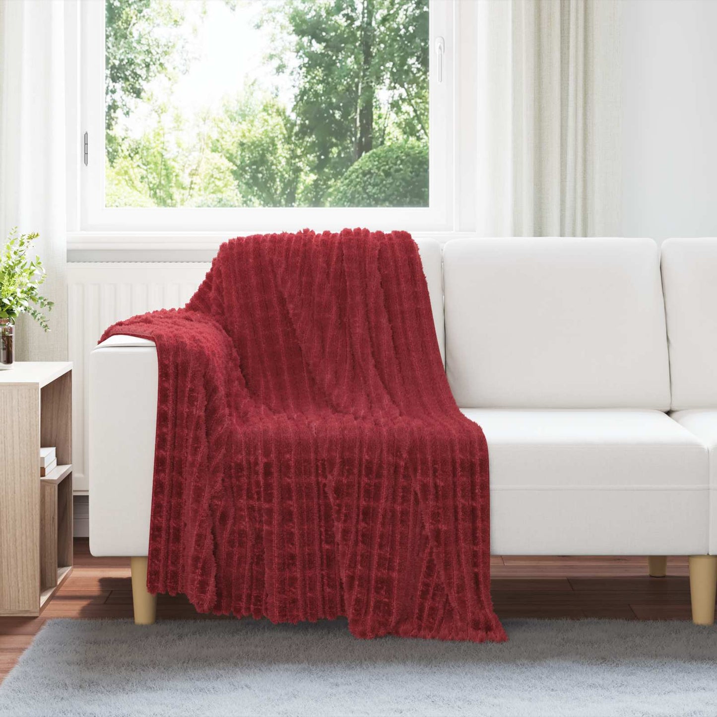 Kastteppe Bordeaux Rød 150 x 130 cm Fleece