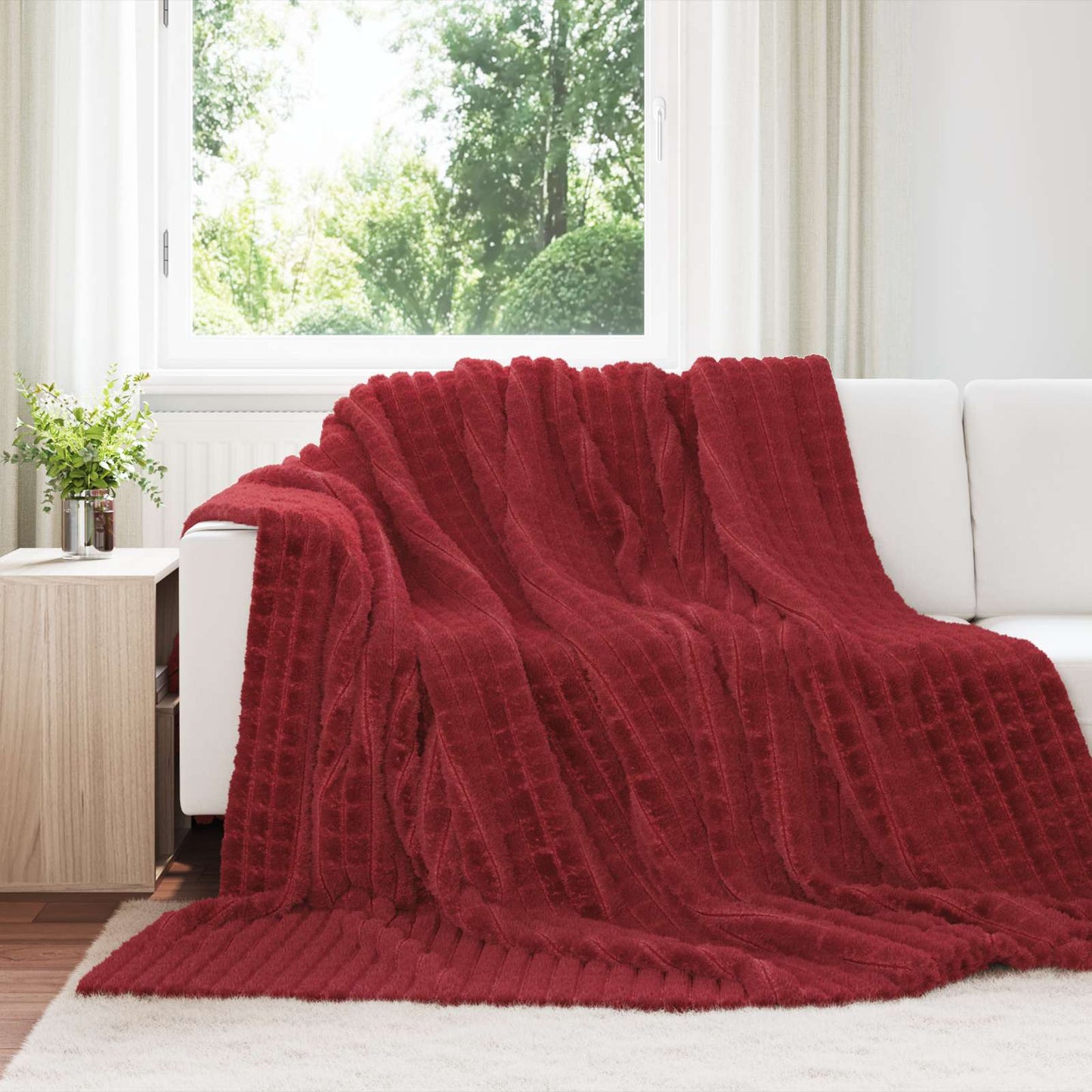 Kastteppe Bordeaux Rød 270 x 240 cm Fleece