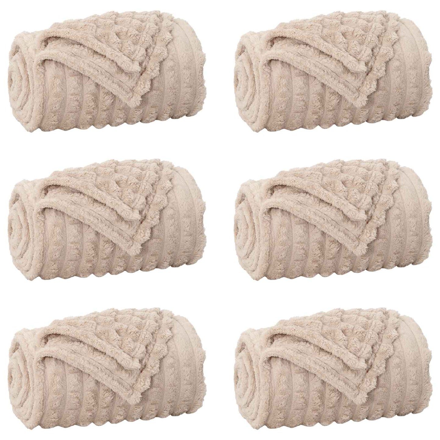 Kastepledd 6 pcs Beige 240 x 220 cm Fleece