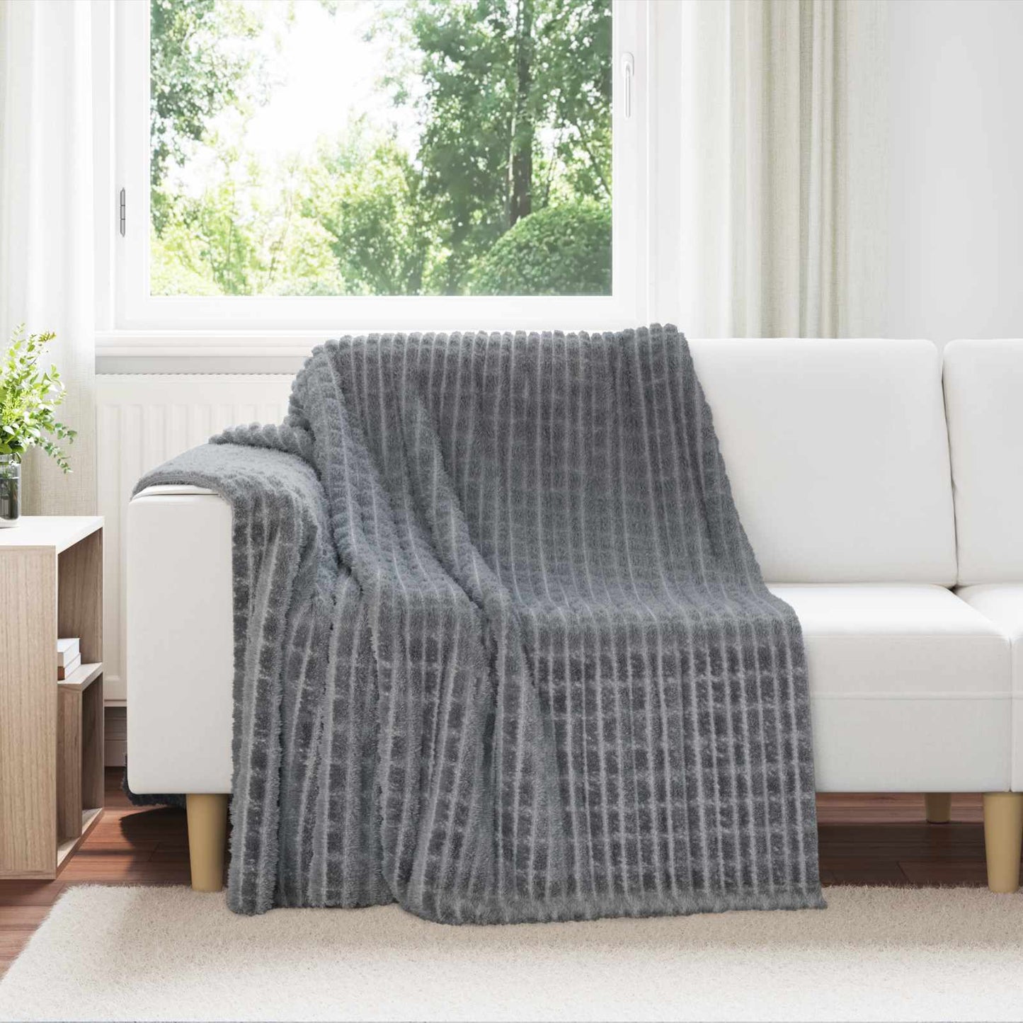 Kastepledd 6 pcs Mørkegrå 200 x 150 cm Fleece