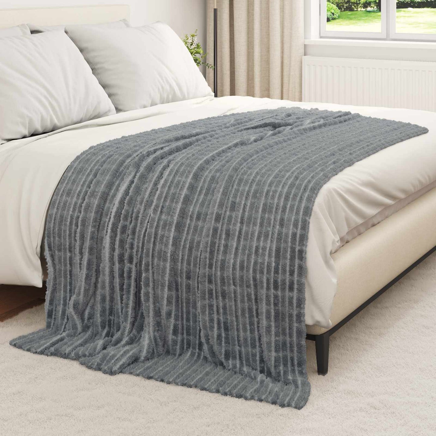 Kastepledd 6 pcs Mørkegrå 200 x 150 cm Fleece