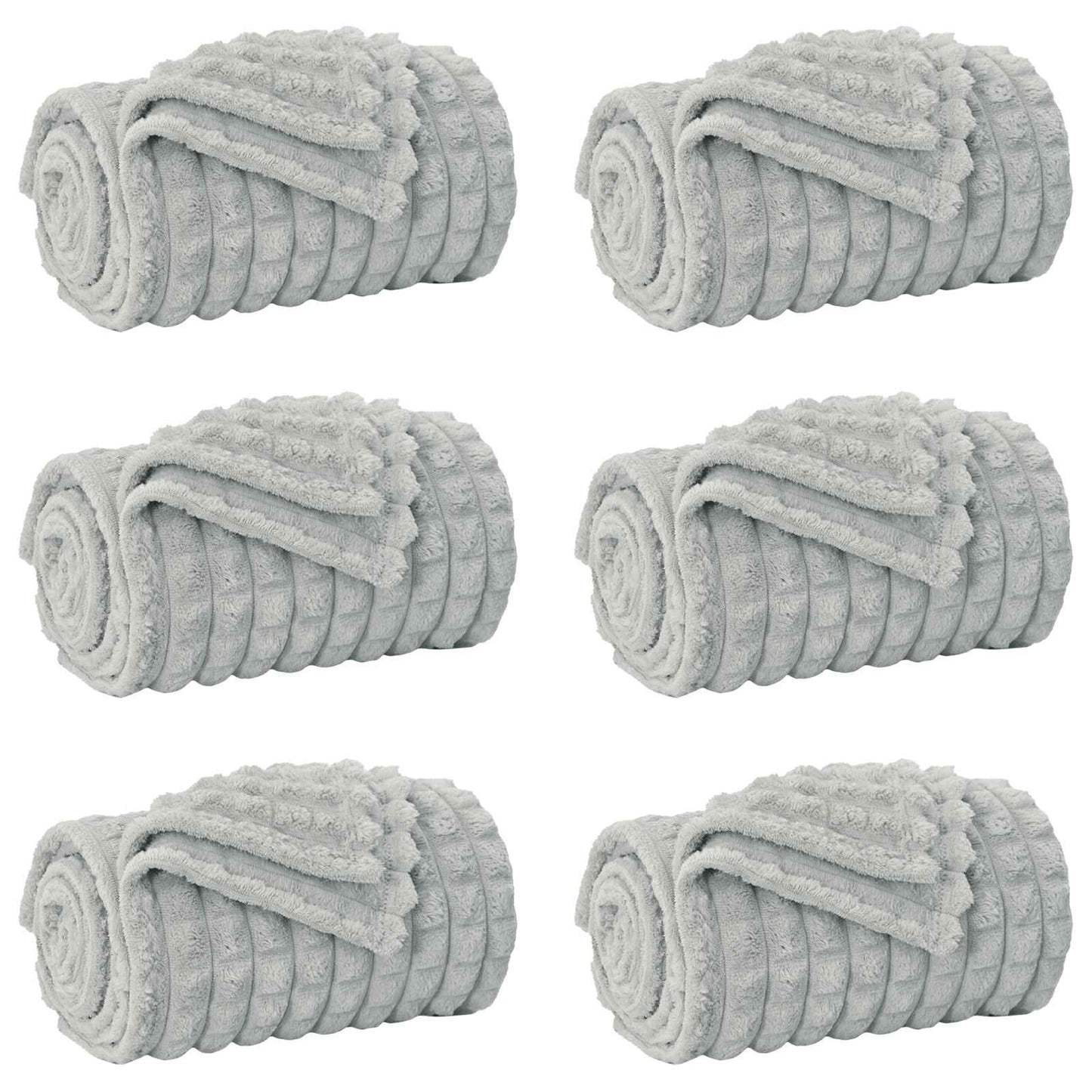 Kastepledd 6 pcs Grå 150 x 130 cm Fleece