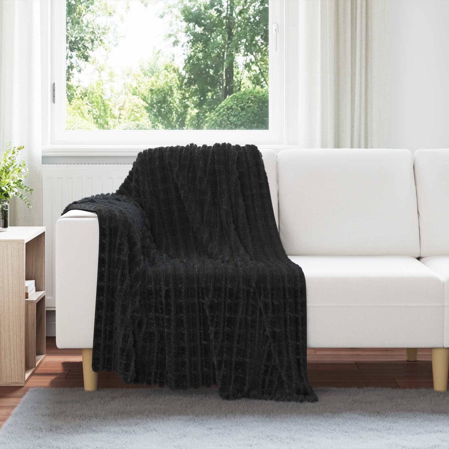 Kastepledd 6 pcs Svart 150 x 130 cm Fleece