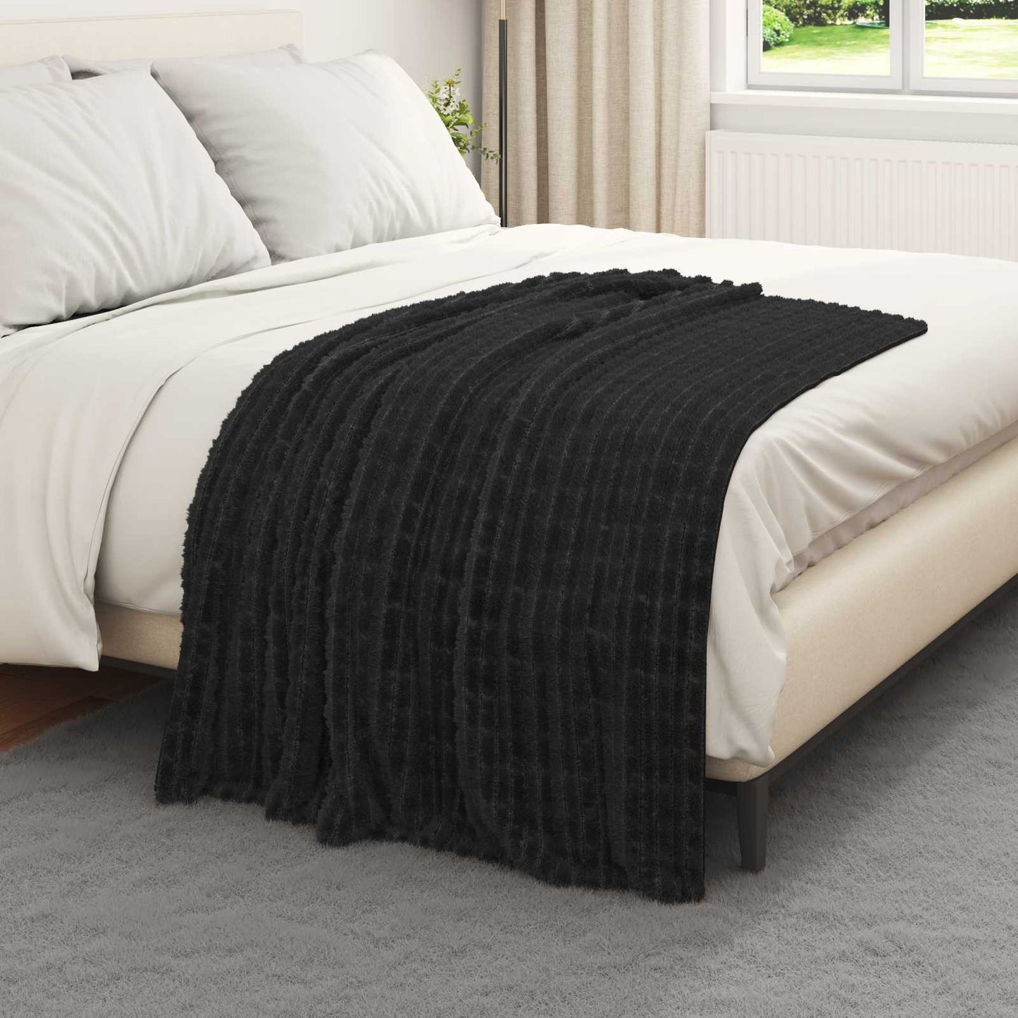Kastepledd 6 pcs Svart 150 x 130 cm Fleece