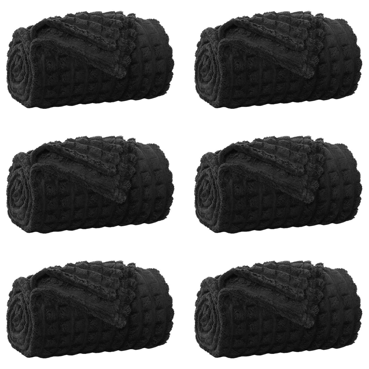 Kastepledd 6 pcs Svart 150 x 130 cm Fleece