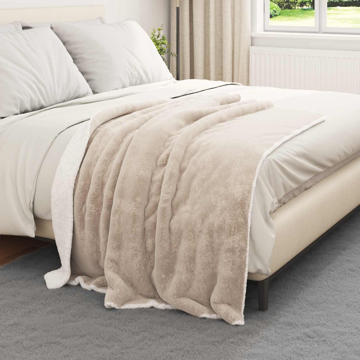 Kastteppe Beige 130 x 150 cm Fleece