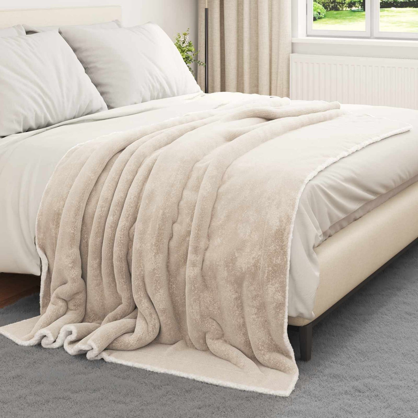 Kastteppe Beige 150 x 200 cm Fleece