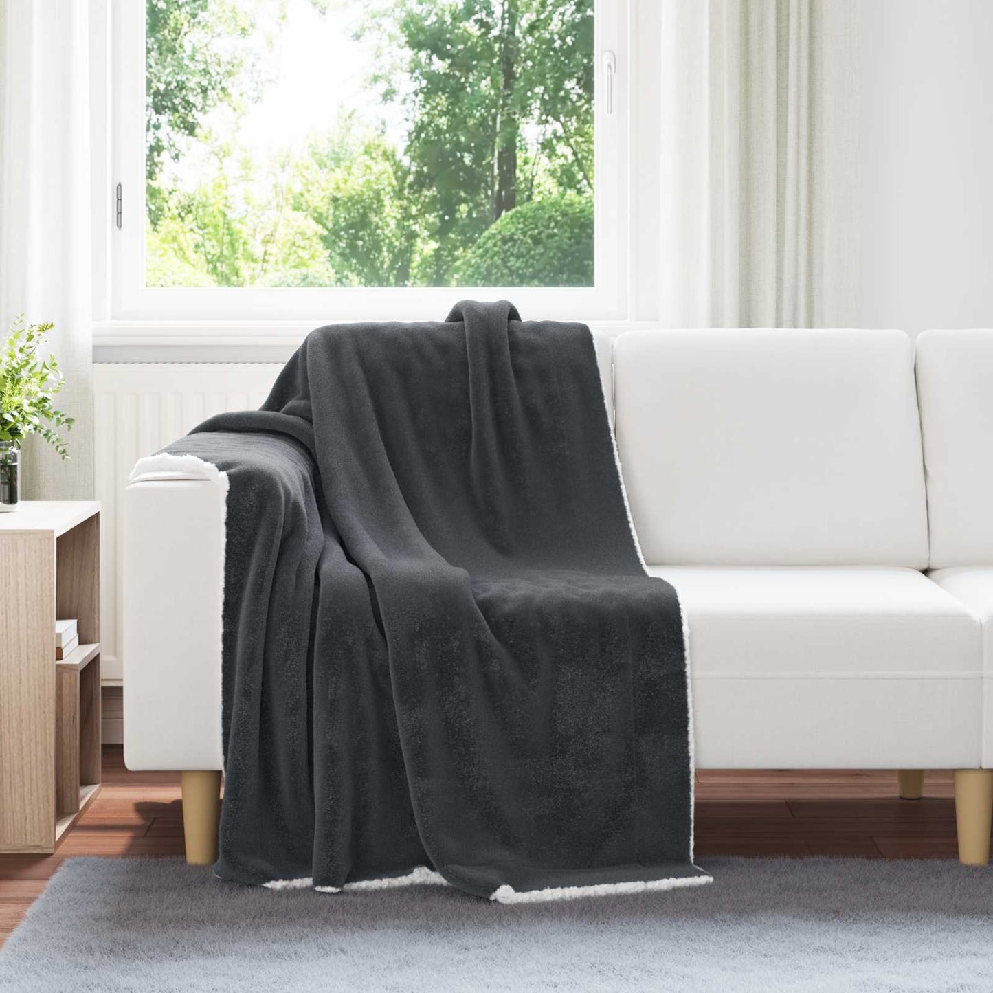 Kastteppe Mørkegrå 130 x 150 cm Fleece