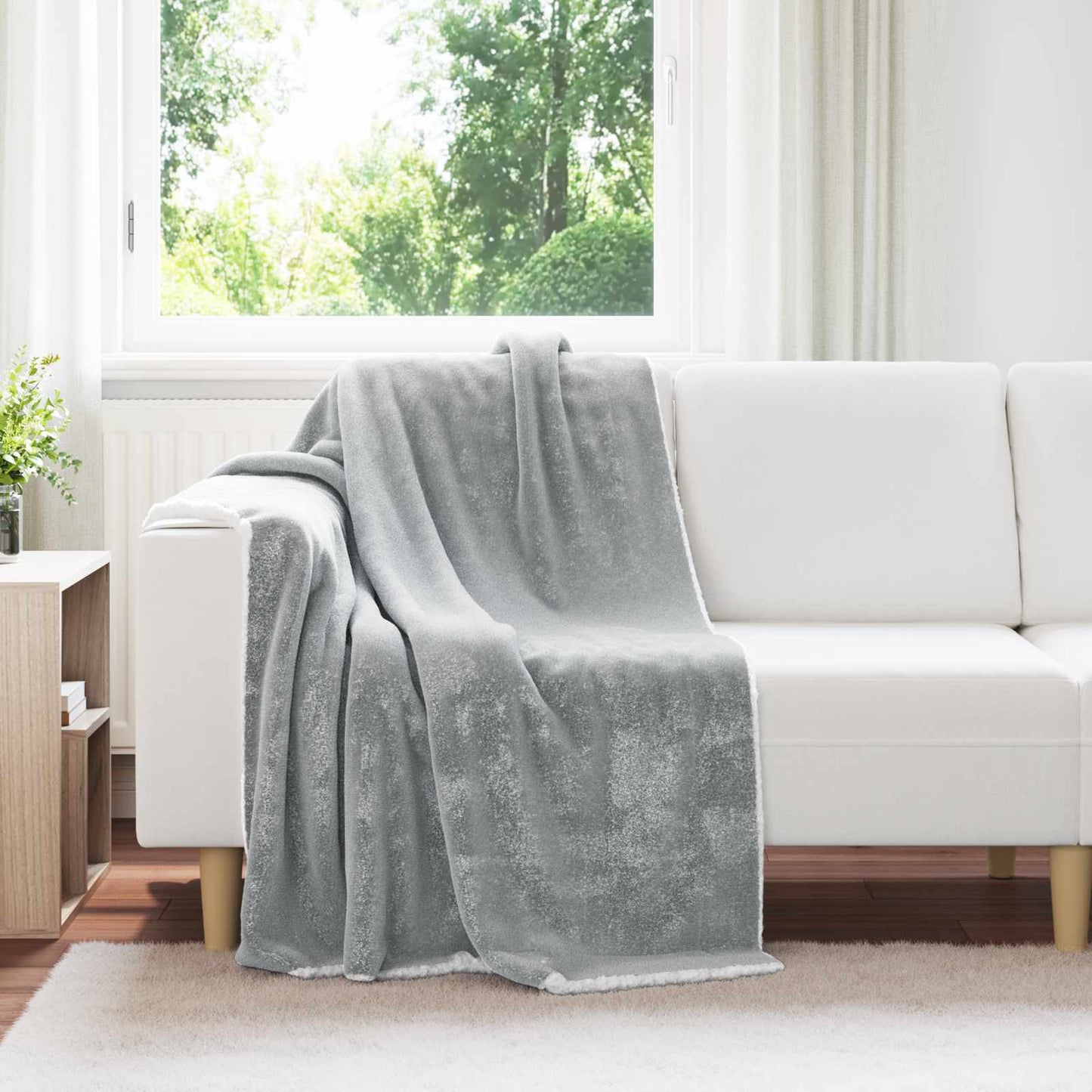 Kastteppe Grå 130 x 150 cm Fleece