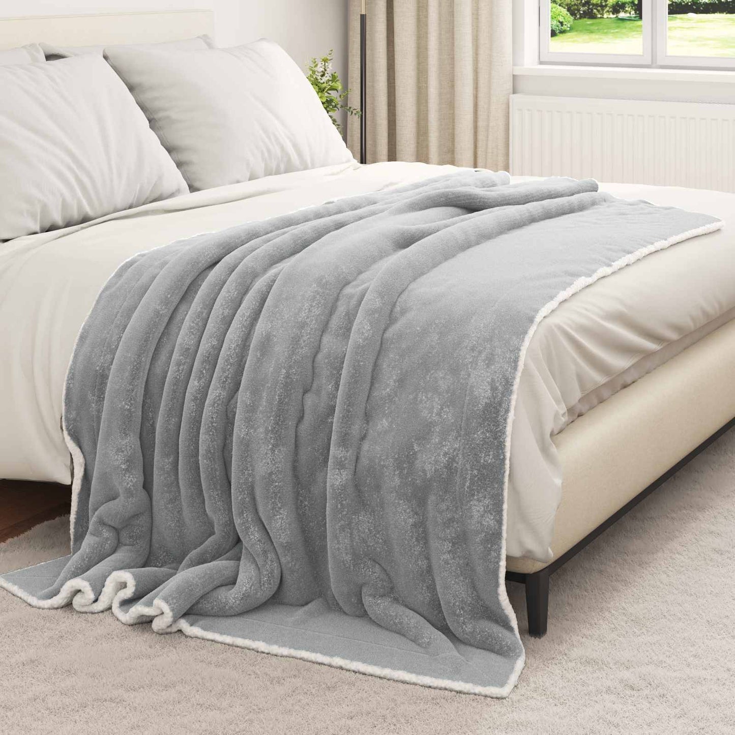 Kastteppe Grå 150 x 200 cm Fleece