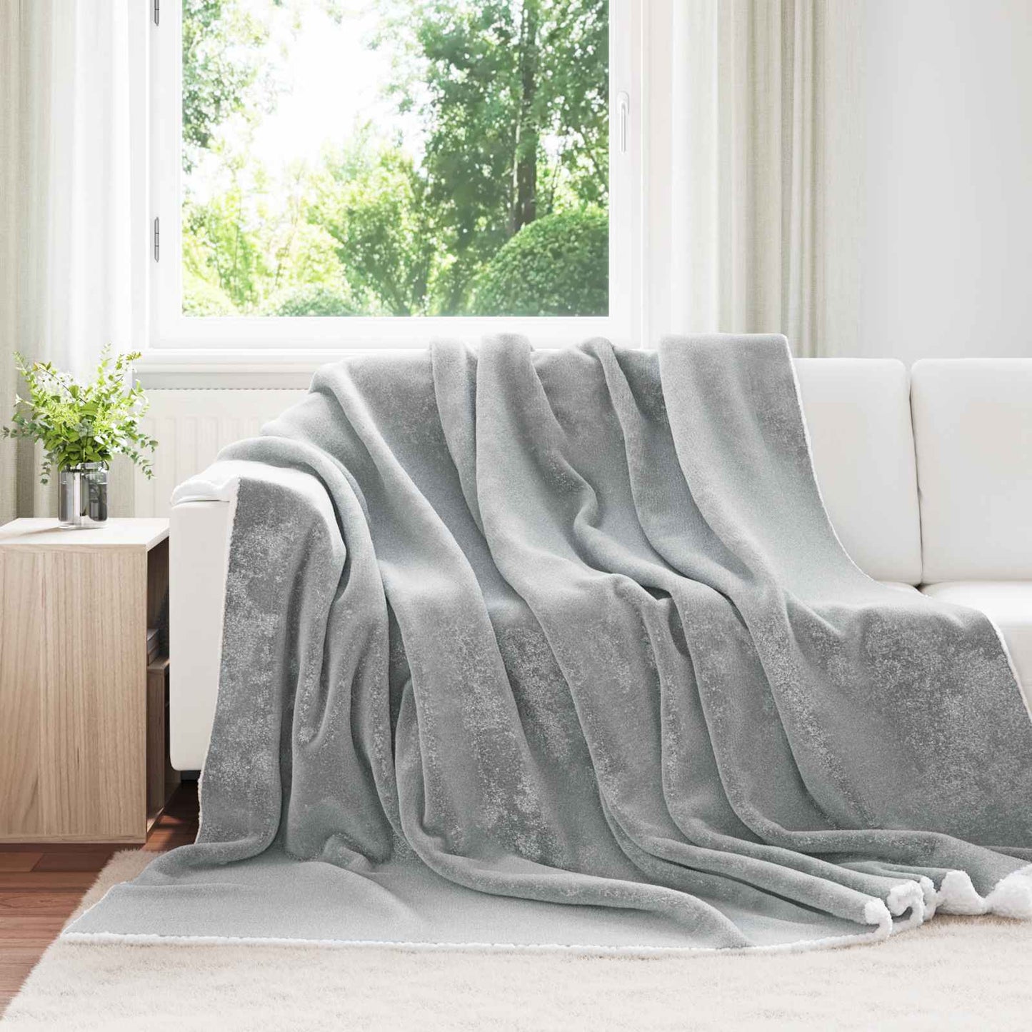 Kastteppe Grå 240 x 270 cm Fleece