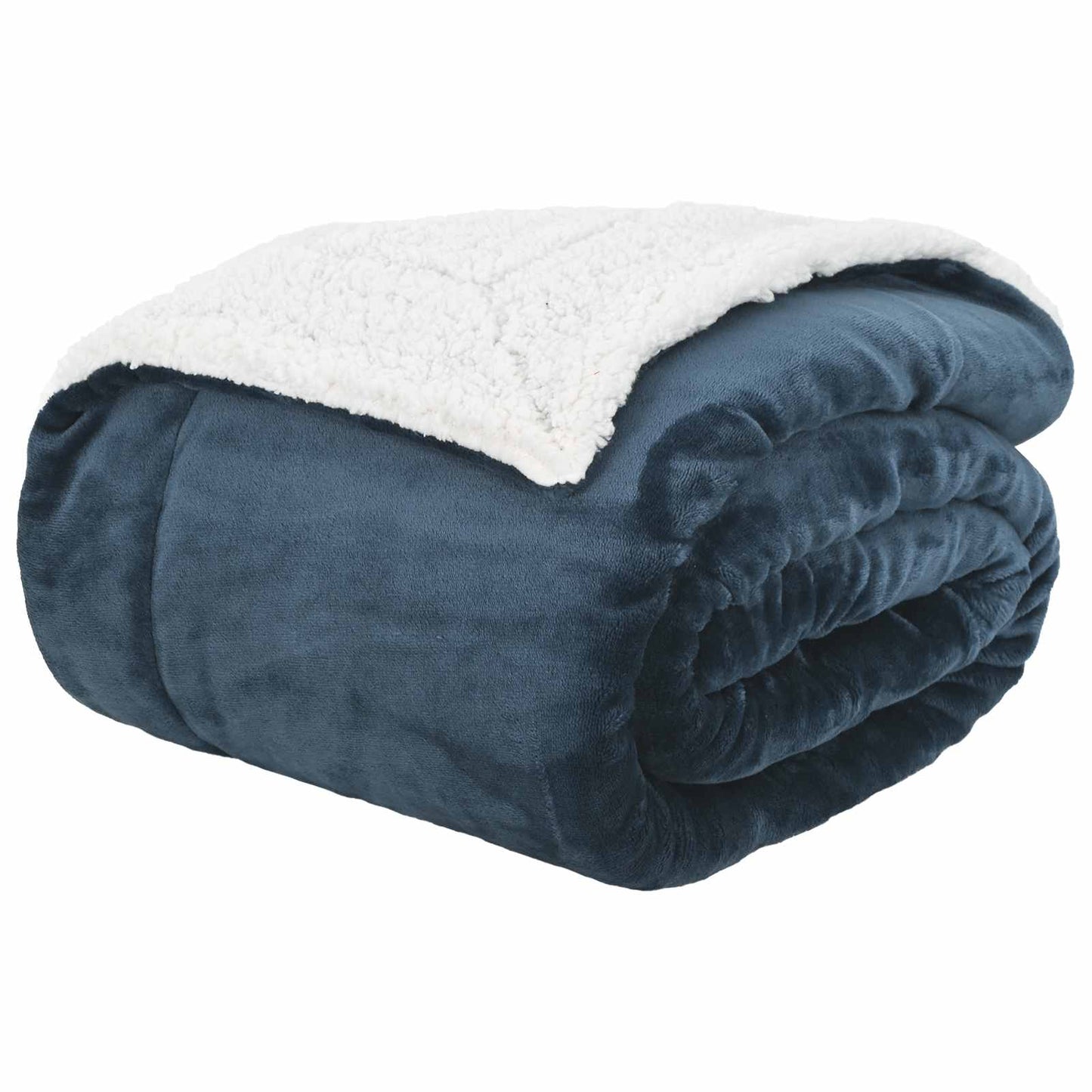 Kastteppe Marineblå 240 x 270 cm Fleece
