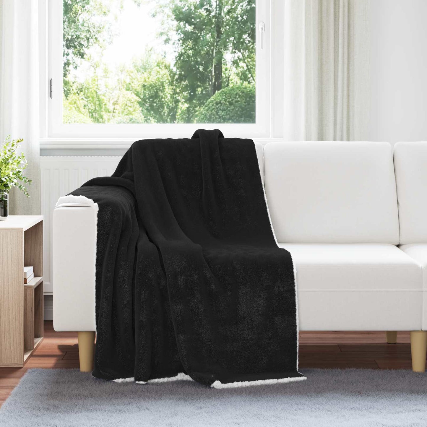 Kastteppe Svart 130 x 150 cm Fleece