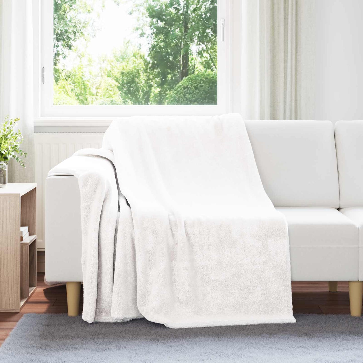 Kastteppe Hvit 150 x 200 cm Fleece