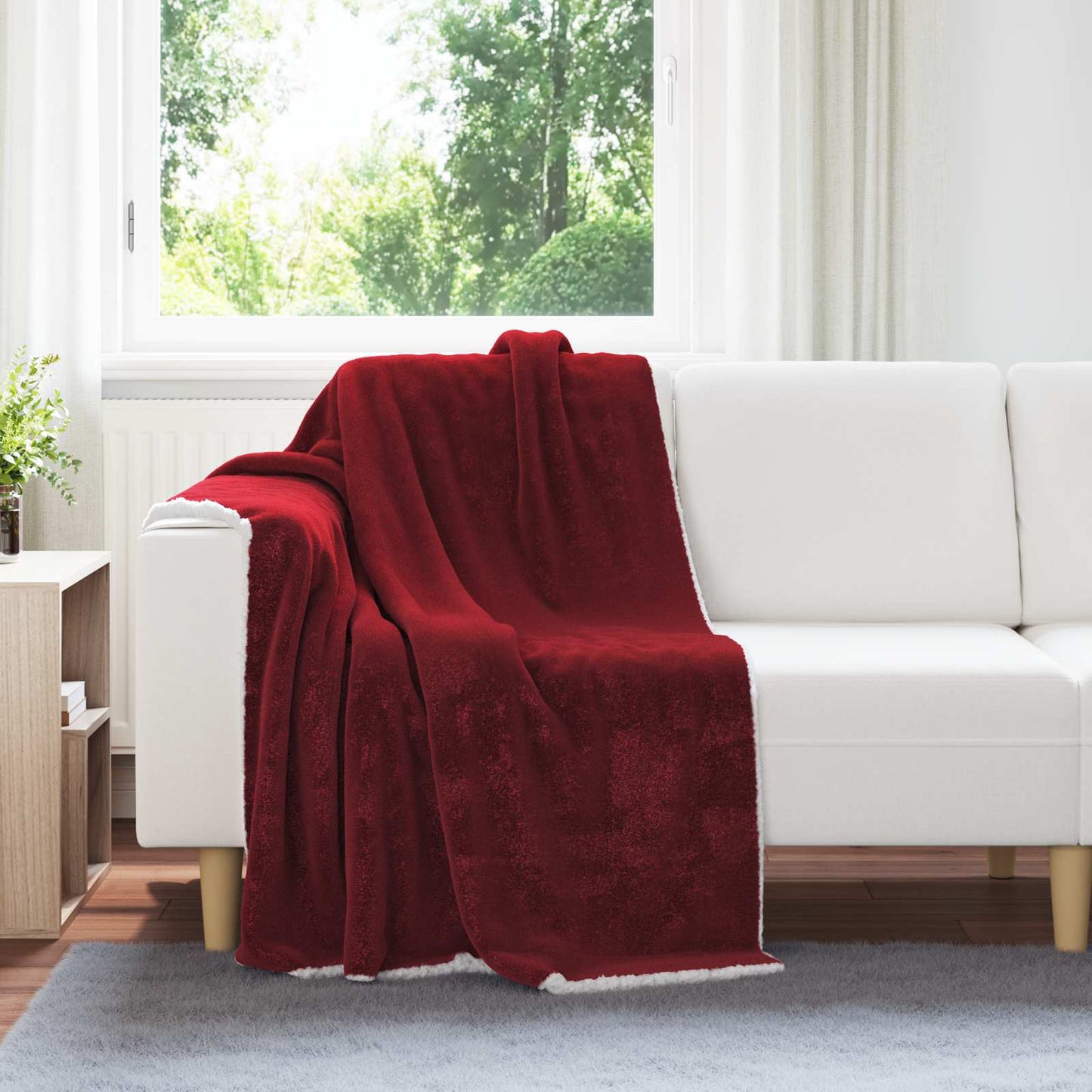 Kastteppe Bordeaux Rød 130 x 150 cm Fleece
