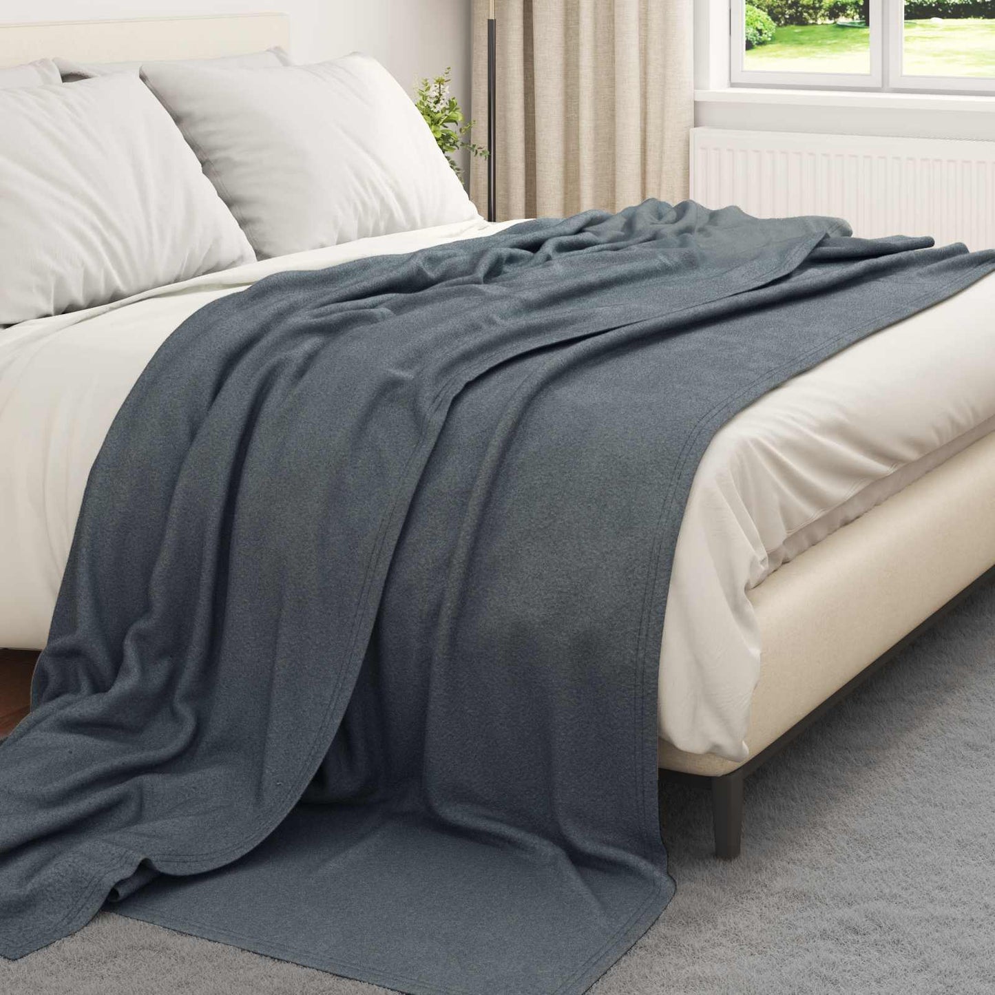 Kastteppe Mørkegrå 240 x 220 cm Fleece