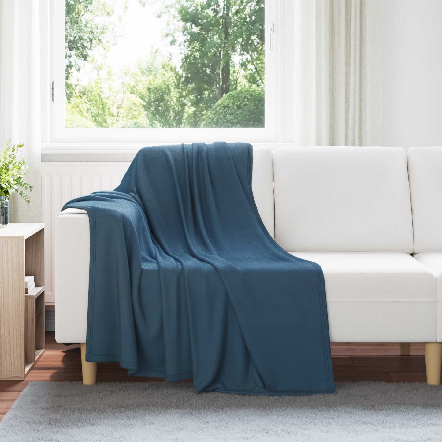 Kastteppe Marineblå 170 x 130 cm Fleece