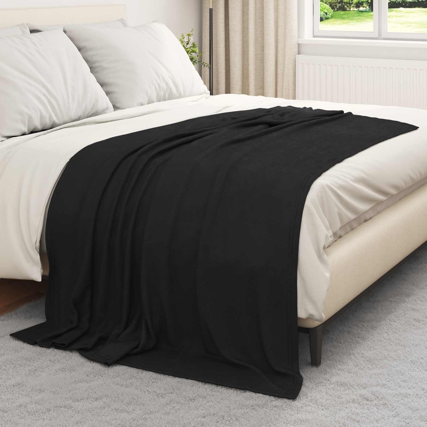 Kastteppe Svart 200 x 150 cm Fleece