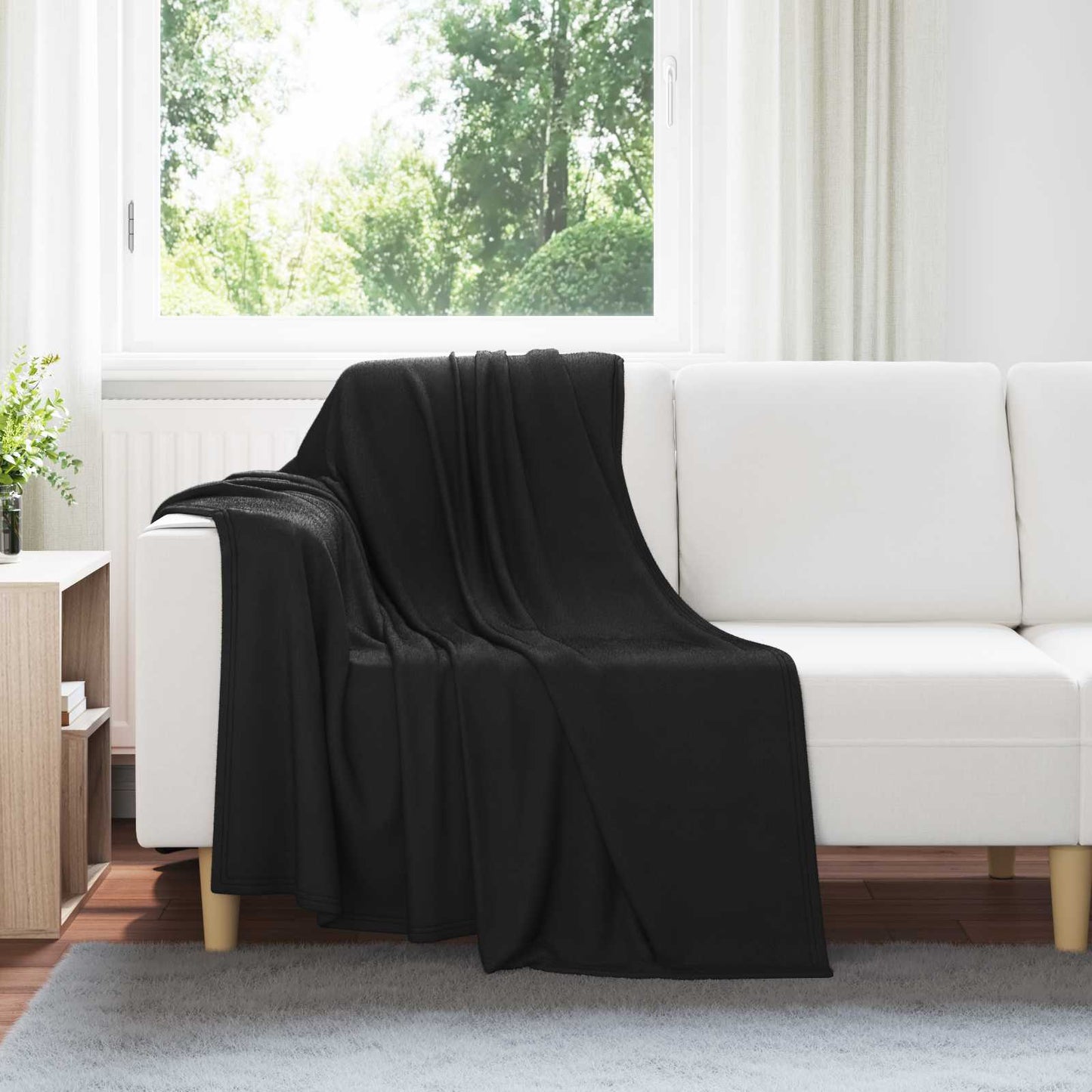 Kastepledd 6 pcs Svart 170 x 130 cm Fleece