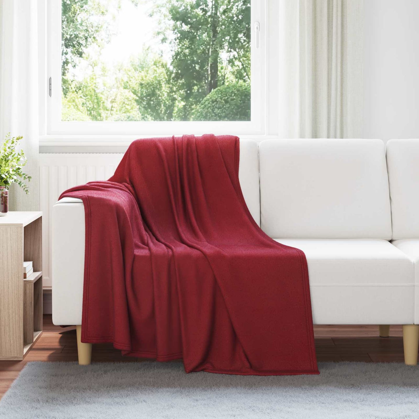 Kastepledd 6 pcs Bordeaux Rød 170 x 130 cm Fleece